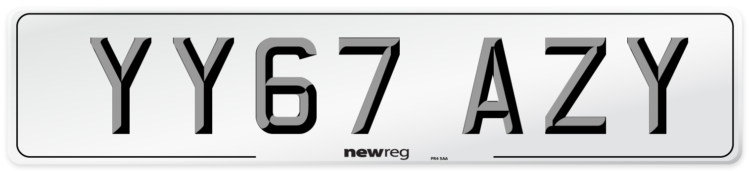 YY67 AZY Number Plate from New Reg